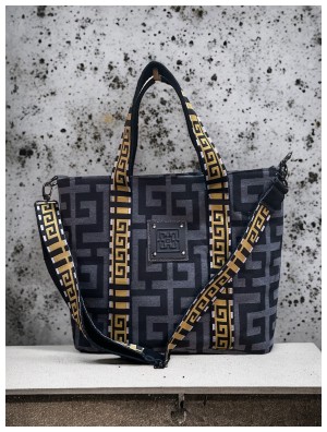 Midneto MD 051 Beige Black Labyrinth Bag
